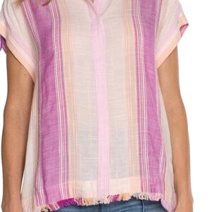 Liverpool Pink and Cream Striped Button-Up Shirt